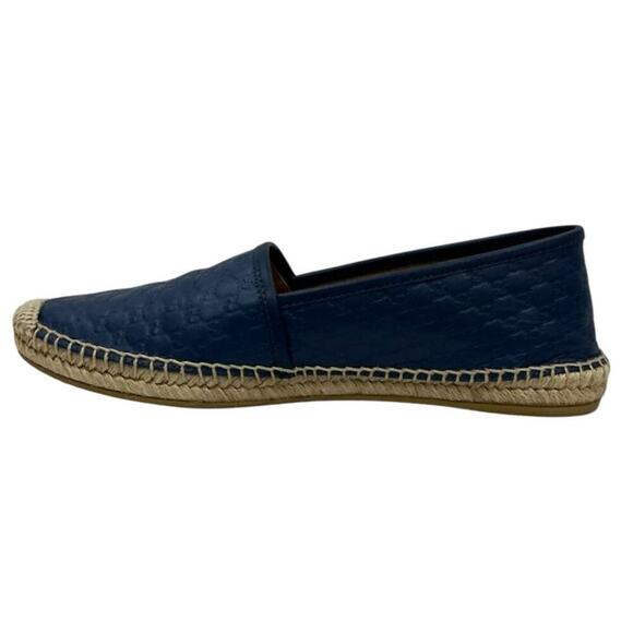 Gucci Microguccissima Blue Leather Espadrilles Size 8 GG Monogram Made in Spain - Picture 7 of 12